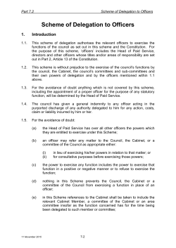 Scheme of Delegation to Officers