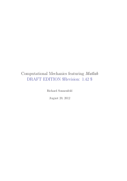 Computational Mechanics featuring Matlab DRAFT