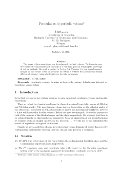 Formulas on hyperbolic volume