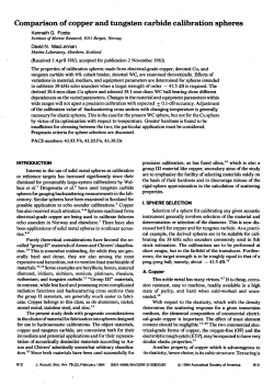 Comparison of Copper and Tungsten Carbide Calibration Spheres