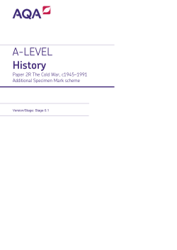 A-level History Specimen mark scheme Paper 2R