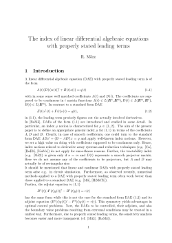 The index of linear differential algebraic equations with properly