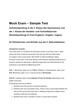 Mock Exam &ndash; Sample Test