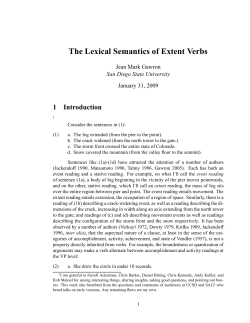 The Lexical Semantics of Extent Verbs