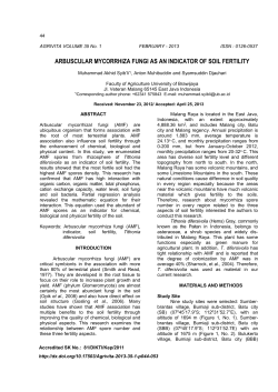 ARBUSCULAR MYCORRHIZA FUNGI AS AN INDICATOR OF SOIL