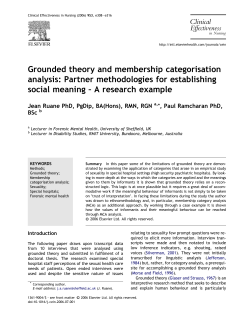 Grounded theory and membership categorisation analysis: Partner
