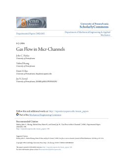 Gas Flow in Micr-Channels - ScholarlyCommons