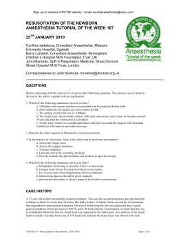 Resuscitation of the newborn