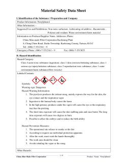 Material Safety Data Sheet