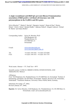A single recombinant anti-RhD IgG prevents Rhesus