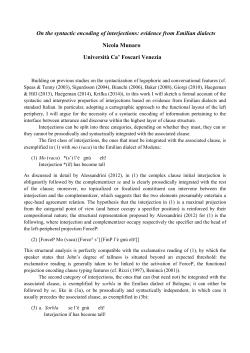 On the syntactic encoding of interjections: evidence