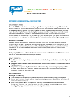 Teaching Artist - Streetside Stories