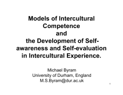 Models of Intercultural Competence and the Development of Self
