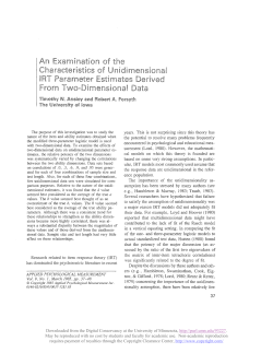 An Examination of the Characteristics of Unidimensional Derived