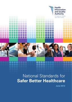 National Standards for Safer Better Healthcare
