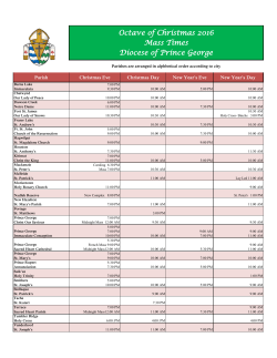 Octave of Christmas 2016 Mass Times Diocese of Prince George