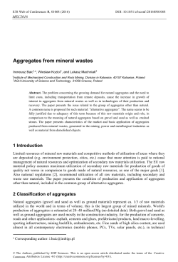 Aggregates from mineral wastes
