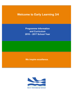 EL 3/4 Curriculum - Bonn International School