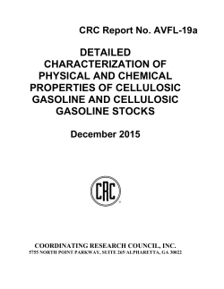 CRC Project No. AVFL-19a - Coordinating Research Council