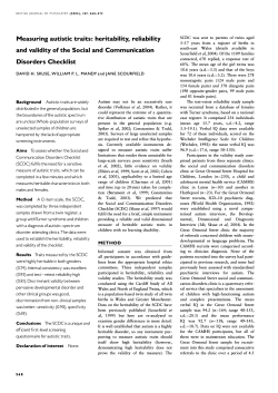 Measuring autistic traits: heritability, reliability and validity of the