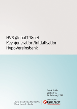HVB globalTRXnet Key generation/Initialisation HypoVereinsbank