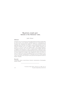 histories of the Solomons` crisis. - USP Electronic Research Repository