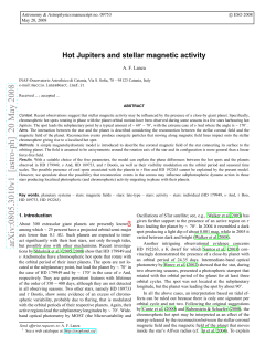 Hot Jupiters and stellar magnetic activity