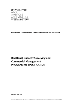 BSc(Hons) Quantity Surveying and Commercial Management