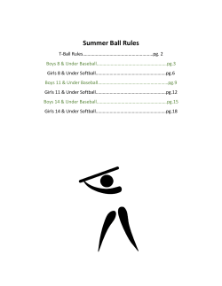 Summer Ball Rules - Marshall Parks and Recreation