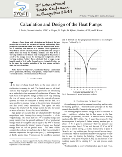 Calculation and Design of the Heat Pumps