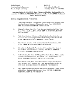359 Blacks and Jews 2012 syllabus September 27 2012 revision