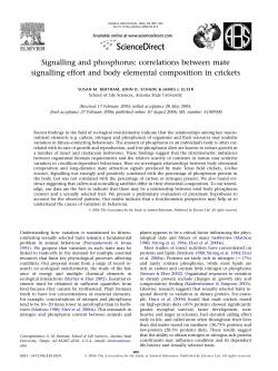 Signalling and phosphorus: correlations between mate