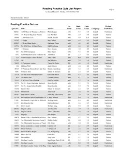 AR List By Title - Shasta Elementary School