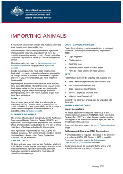 importing animals - Department of Immigration and Border Protection