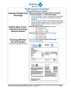 Health Insurance Exchange Quick Reference Guide