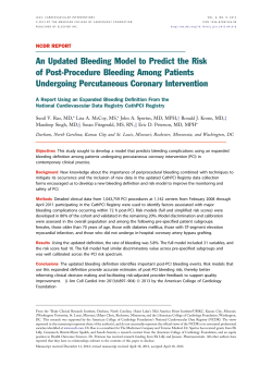 An Updated Bleeding Model to Predict the Risk of Post