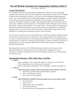 Pre-AP British Literature and Comp Syllabus 16