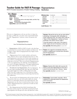 Teacher Guide for FAST-R Passage: Hippopotamus