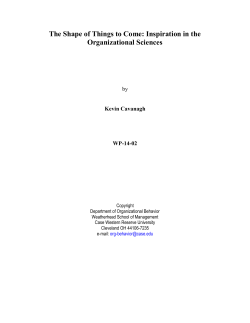 The Shape of Things to Come: Inspiration in the Organizational