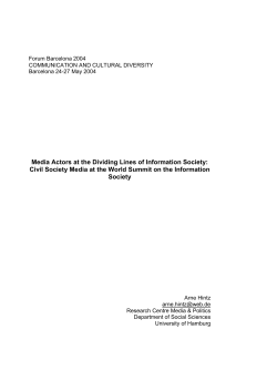 Media Actors at the Dividing Lines of Information Society: Civil