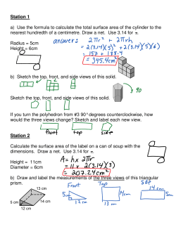 Station 1 a) Use the formula to calculate the total surface area of the