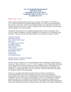 City of Northfield Planning Board 1600 Shore Road Northfield, New