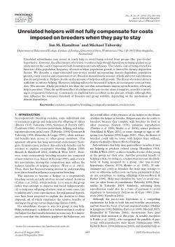 Unrelated helpers will not fully compensate for costs