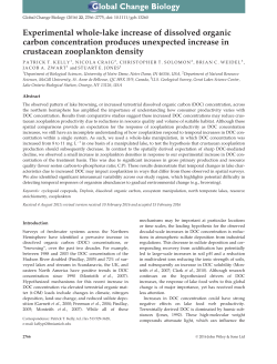 lake increase of dissolved organic carbon concentration produces