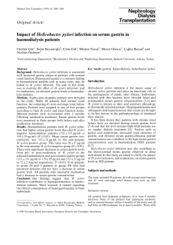 Impact of Helicobacter pylori infection on serum gastrin in