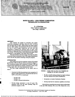 Mars SoLoNOx: Lean Premix Combustion