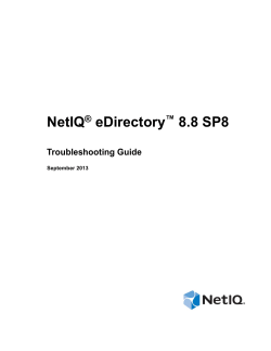 NetIQ eDirectory 8.8 SP8 Troubleshooting Guide