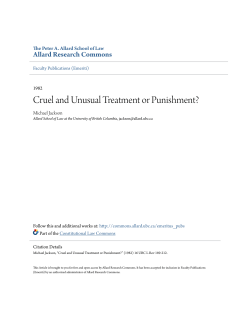 Cruel and Unusual Treatment or Punishment?
