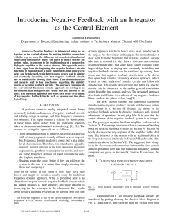 Introducing Negative Feedback with an Integrator