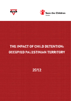 the impact of child detention: occupied palestinian territory
